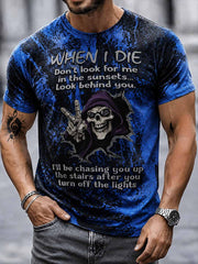Herren-T-Shirt im Punk-Stil mit Slogan- und Grafikdruck