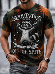 Herren-T-Shirt im Punk-Stil mit Slogan- und Grafikdruck