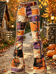 Halloween-Kürbis-Blumen-Kunstdruck Schlaghose