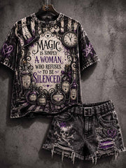 Frauen Punk Style Slogan Grafik Print T-Shirt