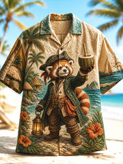 Lässiges Hemd im Retro-Stil mit verspielter Piraten-Print-Optik