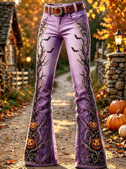 Halloween-Kürbis-Blumen-Kunstdruck Schlaghose
