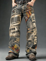 Herren Retro-Hip-Hop-Print lässig trend ige Hosen