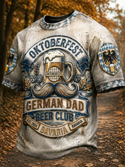 Herren-T-Shirt mit V-Ausschnitt und lässigem Herbst-T-Shirt mit Münchner Oktoberfest-Print