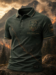 Europäische Waldbrände-Kunstdruck-Polos hirt für Männer