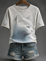 Damen Katzen druck Kunst T-Shirts