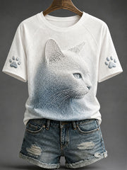 Damen Katzen druck Kunst T-Shirts