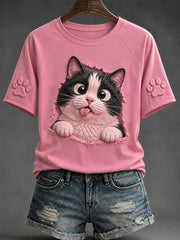 Lustige T-Shirts für Damen mit Katzenmuster