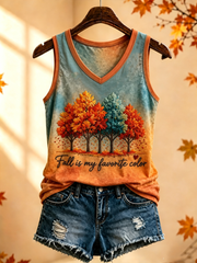 Damenwesten mit Herbstmotiv in meinem Lieblingsfarbe bedruckt