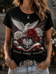 Damen Retro polnisches Gedenk-Freizeit-T-Shirt