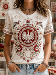 Frauen Polen Kurzarm T-Shirt