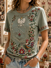 Polnisches T-Shirt für Damen mit kurzen Ärmeln