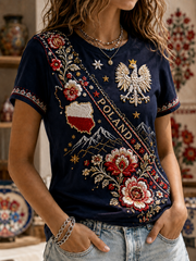 Polnisches T-Shirt für Damen mit kurzen Ärmeln