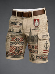 Herren-Cargo-Kurzhose im urbanen Stil mit grafischem Motiv