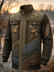 Herren-Jacke im Patchwork-Stil für die französische Jagdsaison