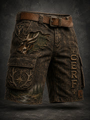 Französische Herren-Jagd saison Kunstdruck Freizeit shorts