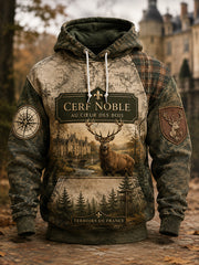 Französische Jagd saison für Männer Übergroße Schulter Hoodie mit Taschen