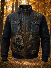 Herren-Jacke im Patchwork-Stil für die französische Jagdsaison