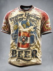Herren-T-Shirt im Vintage-Stil mit Wiener Bierfest-Print für den Alltag