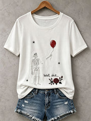Damen-Gothic-Skull-T-Shirt