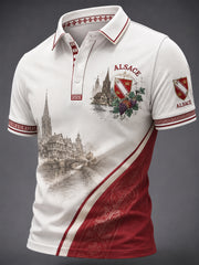 Herren Frankreich Elsass Print Casual Top