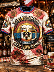 Herren-T-Shirt im Vintage-Stil mit Wiener Bierfest-Print für den Alltag