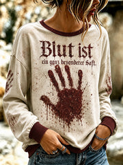 Damen "BLUT IST EIN GANZ BESONDRER SAFT" Print Halloween Sweatshirt