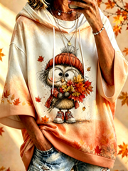 Damen-Hoodie mit Herbstbaum- und Herbstlaub-Print