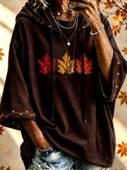 Damen-Hoodie mit Herbstbaum- und Herbstlaub-Print