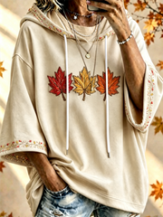 Damen-Hoodie mit Herbstbaum- und Herbstlaub-Print