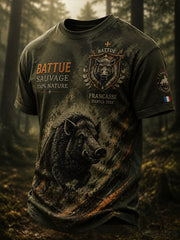 Herren-T-Shirt mit kurzen Ärmeln – Französische Jagdsaison