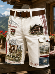 Herren-Shorts im österreichischen Landhausstil mit Cargotaschen
