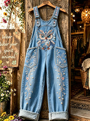 Damen-Tiereule-Kunst bedruckte Overalls