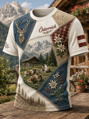 Männer österreich ische ländliche Kultur kurze Ärmel T-Shirt
