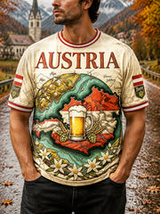 Herren österreich isches Oktoberfest Kreativ Graffiti Print Casual T-Shirt