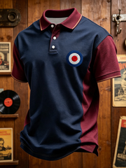 Herren-Mods-Kultur-UK-Musikliebhaber-Business-Stil bedrucktes Poloshirt