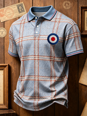 Herren-Mods-Kultur-UK-Musikliebhaber-Business-Stil bedrucktes Poloshirt