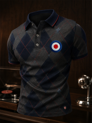Herren Mods Kultur UK Musik Liebhaber Business Style Bedrucktes Polos hirt