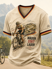 Herren-T-Shirt mit kurzen Ärmeln im Stil der deutschen Radfahrkultur