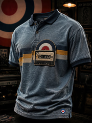 Herren-Mods-Kultur-UK-Musikliebhaber-Business-Stil bedrucktes Poloshirt