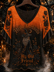 Damen Hallo Dunkelheit Mein alter Freund Halloween Print Shirt