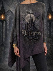 Damen Hallo Dunkelheit Mein alter Freund Halloween Print Casual Top