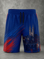 Bedruckte Shorts mit Fußballmotiv für Herren