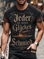 Kurzarm-T-Shirt für Männer mit Vintage-Slogan und Grafik drucken