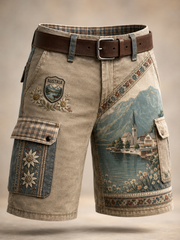Herren-Shorts im österreichischen Landhausstil mit Cargotaschen