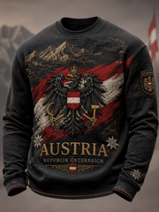 Herren-Waffelpiqué-Langarm-T-Shirt zum österreichischen Nationalfeiertag