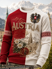 Herren-Waffelpiqué-Langarm-T-Shirt zum österreichischen Nationalfeiertag