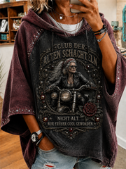 Frauen-Hoodie mit humorvollem Spruch und kurzen Ärmeln