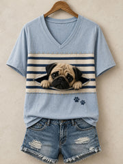 Frauen niedliches Mops T-Shirt