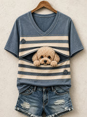 Frauen niedliches Pudel T-Shirt